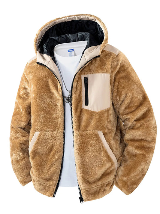 UU STEALTH GRID Fleece Zip-Up Hoodie in Field Beige — front view oversized fit | URBAN UNIT