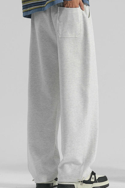 URBAN UNIT Core Structure Oversized Sweatpants in Concrete Heather – Back View and Structure