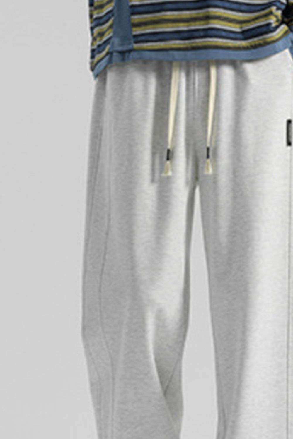 URBAN UNIT Core Structure Oversized Sweatpants in Concrete Heather – Wide-Leg Front View