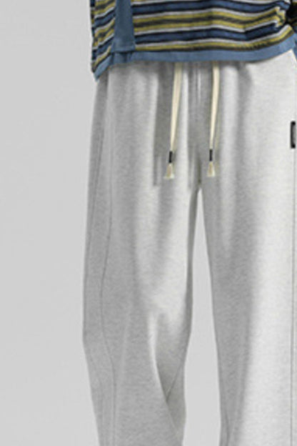 URBAN UNIT Core Structure Oversized Sweatpants in Concrete Heather – Wide-Leg Front View