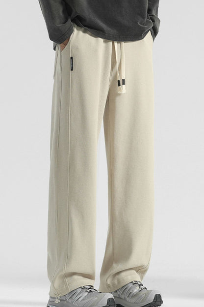 URBAN UNIT Core Structure Oversized Sweatpants in Industrial Beige – Angled Streetwear Fit
