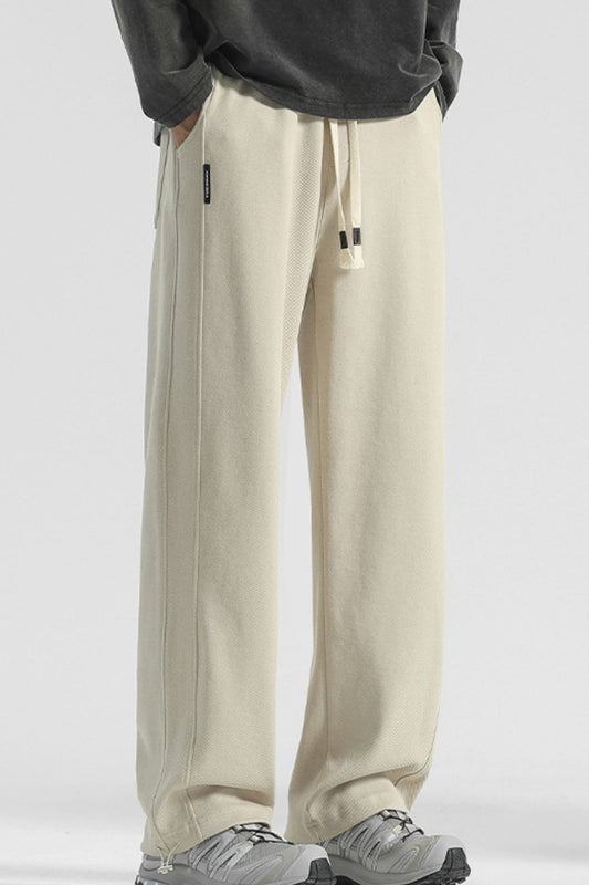 URBAN UNIT Core Structure Oversized Sweatpants in Industrial Beige – Angled Streetwear Fit