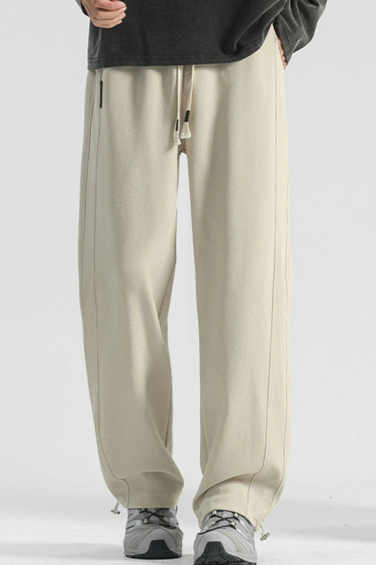 URBAN UNIT Core Structure Oversized Sweatpants in Industrial Beige – Front View