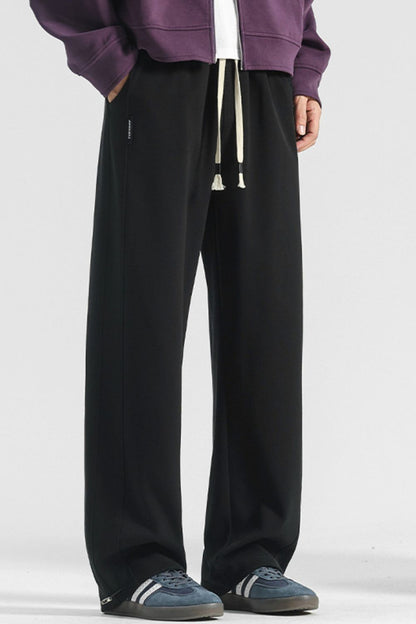 URBAN UNIT Core Structure Oversized Sweatpants in Midnight Black – Essential Front View