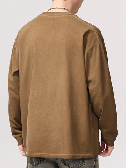 URBAN UNIT ECHO Oversized Long Sleeve in Vintage Mocha - Plus Size Optimized Silhouette Back View