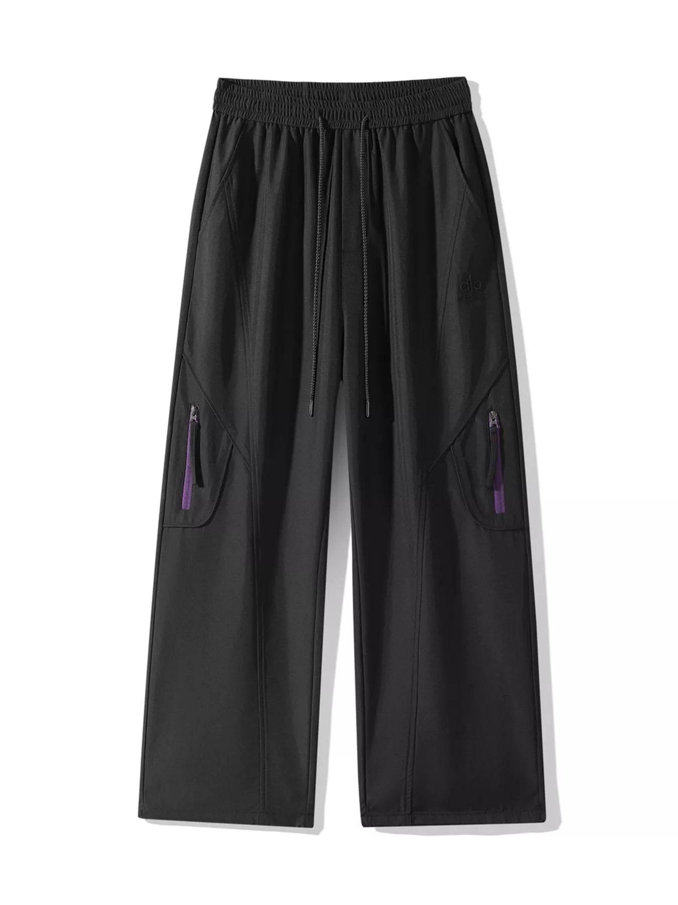 Front view of the UU Vector Zip Loose-Fit Cargo Pants in Midnight Black. Built for the daily grind by URBAN UNIT.