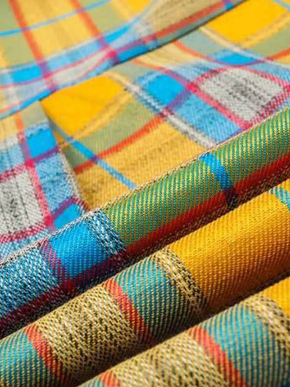 Macro shot of the premium cotton-blend fabric of the Gridlock Overshirt, highlighting the durable technical weave.