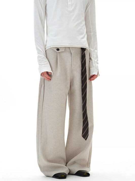Detail shot of the URBAN UNIT Origin Silhouette Wide-Leg Trouser highlighting the Plus Size Optimized fit, deep pockets, and heavy-duty structural drop.